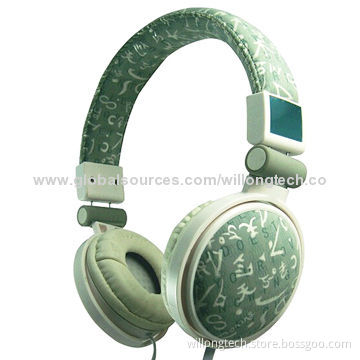 Folding Water Transfer Printed Stereo Headphones for Mobile Phones, 50mW Maximum Power